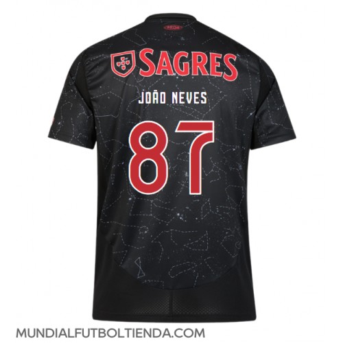 Camiseta Benfica Joao Neves #87 Segunda Equipación Replica 2024-25 mangas cortas